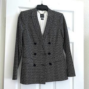 $45 EUC ARMANI EXCHANGE three button Polka dot blazer in Sz 0